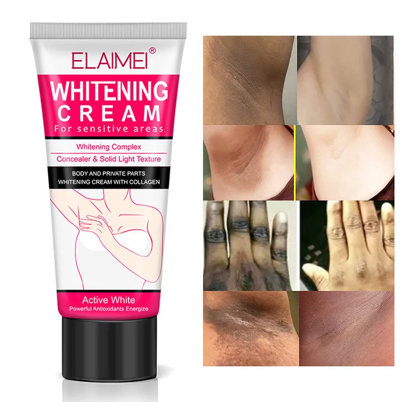 2pcs Whitening Cream for Dark Skin Brighten Private Parts Collagen Bleaching Sensitive Areas Whiten Darkness Underarms Thighs
