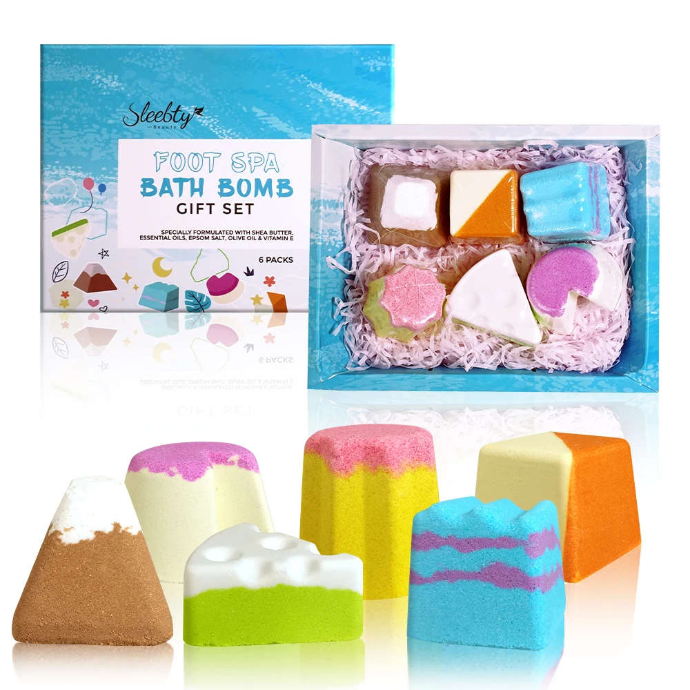 

6pcs/Set Foot Spa Bath Bamb Bubble Natural Shower Ball Fizzy Foot Soak Bath Bomb Bath Salt Best Gift Set for Women, Mother