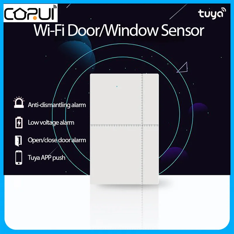 

CoRui Tuya Wifi Door Window Sensor Detector Alarm Smart Life Compatible With Alexa Google Home Window Door Sensor Security Alarm