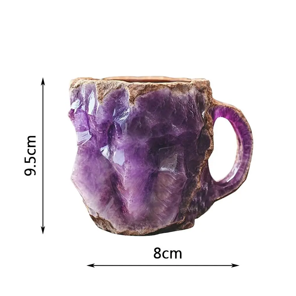 Модная керамическая минеральная хрустальная кофейная кружка фиолетовая чашка
