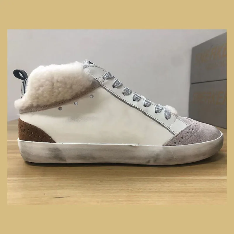 Autumn and Winter New High-top Series Lamb Wool Retro Custom Small Dirty Shoes Parent-child Sports Casual Shoes Non-slip ST33 enlarge