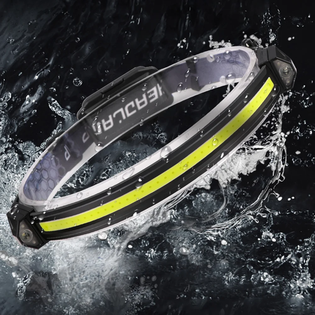 

Светодиодный налобный фонарик XPE + COB, портативный безопасный фонарь IPX4, водонепроницаемый 600 люмен для кемпинга, рыбалки, пешего туризма