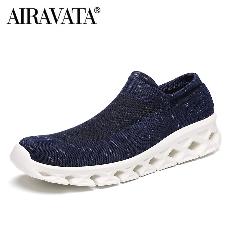 Unisex Walking Shoes Summer Knitted Loafers Sports Sneakers Breathable Lightweight Soft Travel Socks Shoes Plus Size 36-46