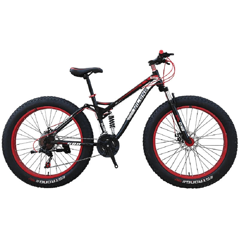 Snowmobile Full Suspension Mountain Bike Cross Snow Bike Disc Fatbike 24/26 inch 4.0 Fat Tyre Bicycle Dual Shock Absorbers MTB