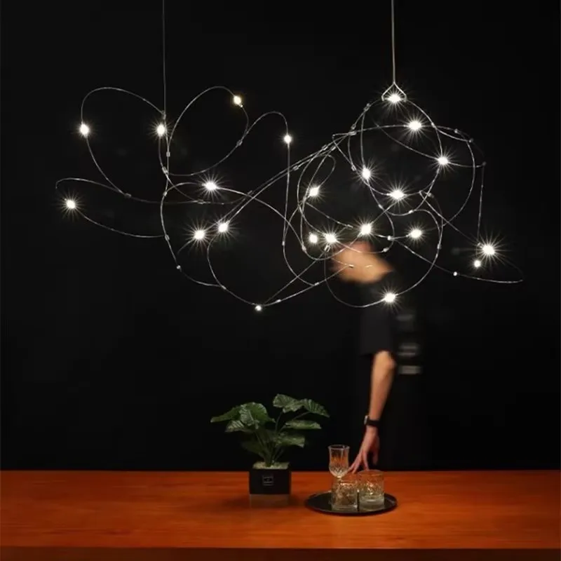 Фото Moooi Flock Люстра Диск Quasar Люстра Led Светлячок Подвесной Светильник Для Отелей Виллы Рестораны Гостиная Дизайнерская Лампа №2