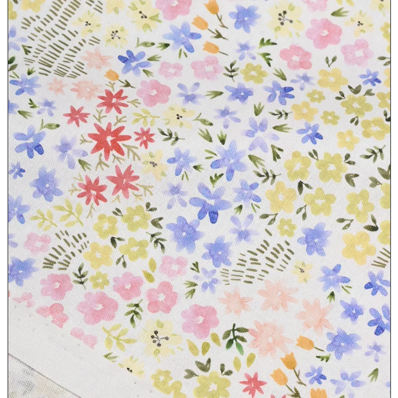 

Half Yard 100% Cotton Plain Fabric With Pastoral Wind Little Flower Print Handmade DIY Garment Dress Children Cloth CR-1566