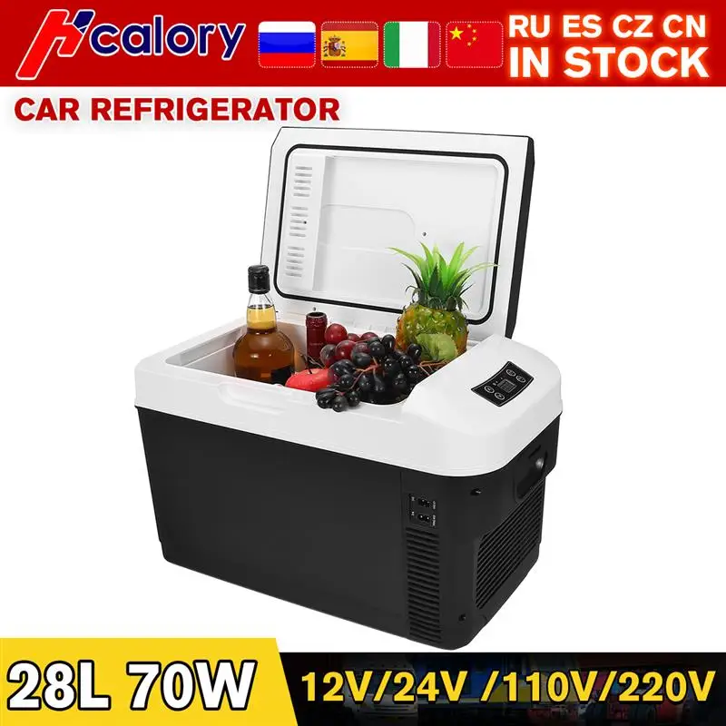 

28L Home/Car Use Refrigerator 12V/24V 110V/220V Ultra Quiet Car Refrigerators Freezer Cooling Heating Box Fridge Fishing camping