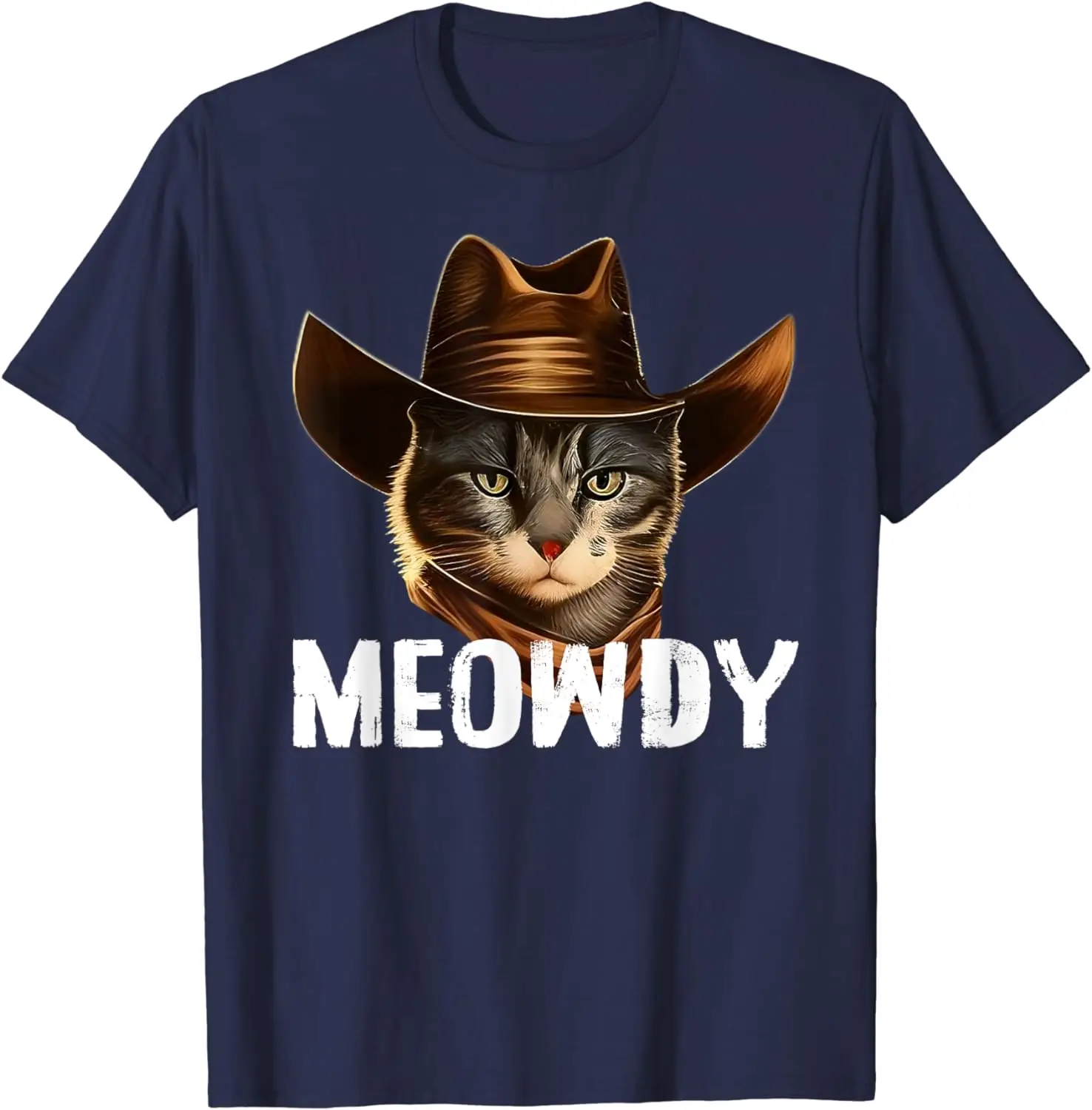 Футболка Meowdy в ковбойском стиле с забавным котом дышащая ткань подходит для