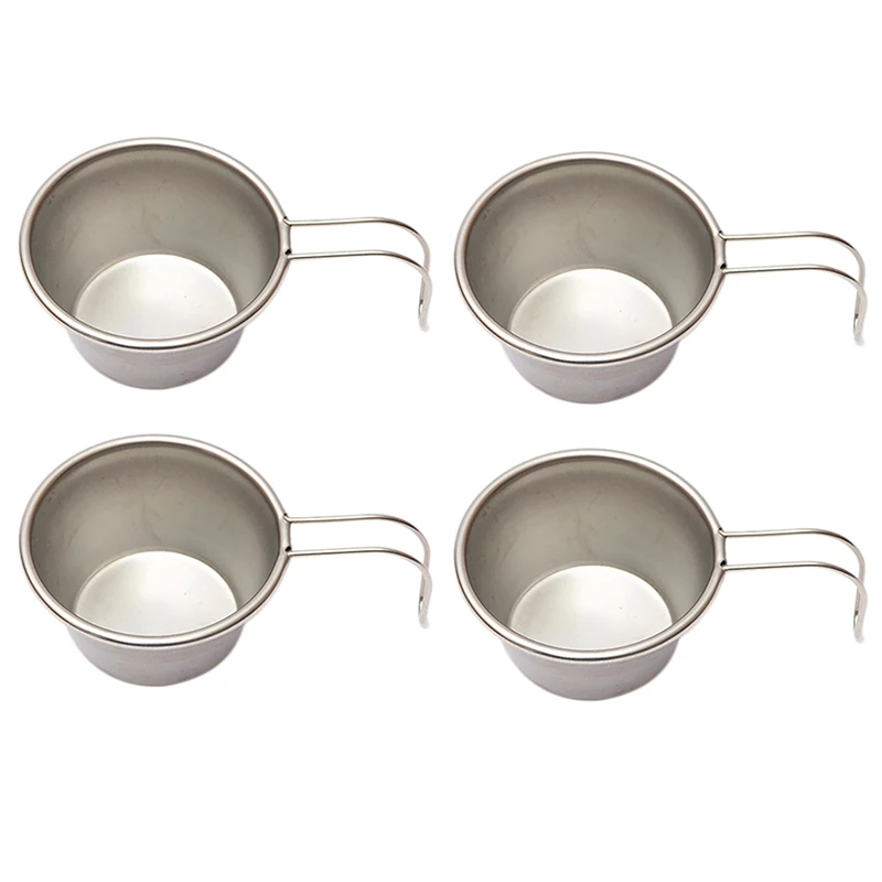 

4Pcs Mini Wine Glass 50Ml Outdoor Stainless Steel Portable Mini Cup Small Coffee Cup For Picnic Camping