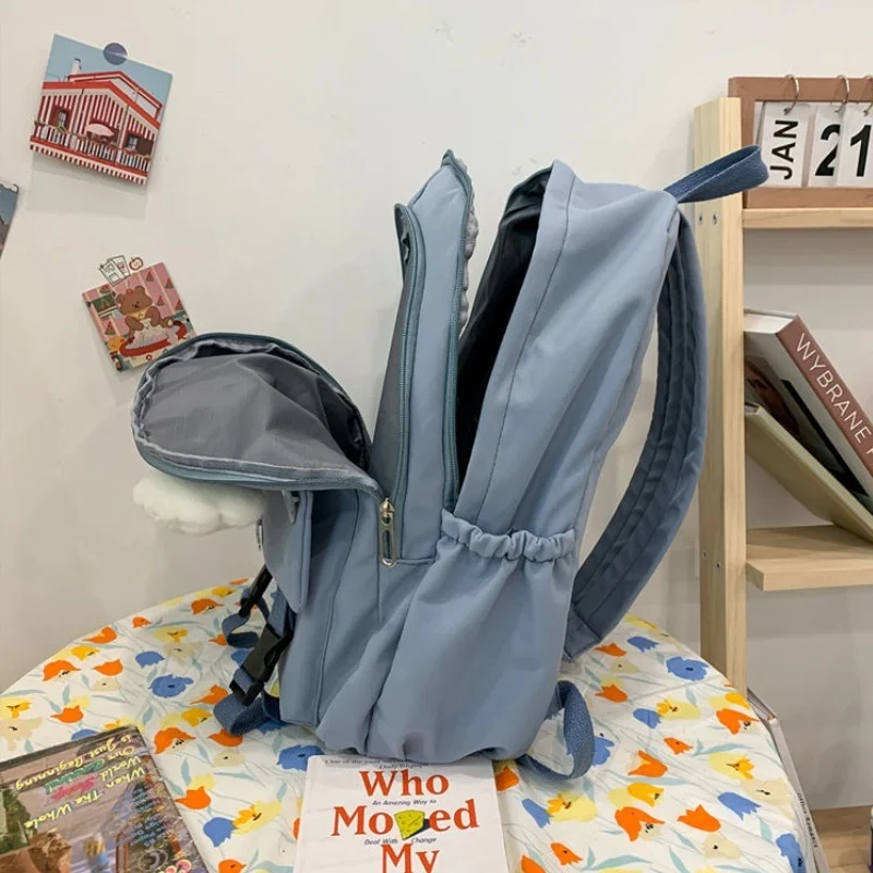 Simple Large Capacity Backpack Youth Schoolbag Men's Multi-functional Backpack Girls' Nylon Backpacks