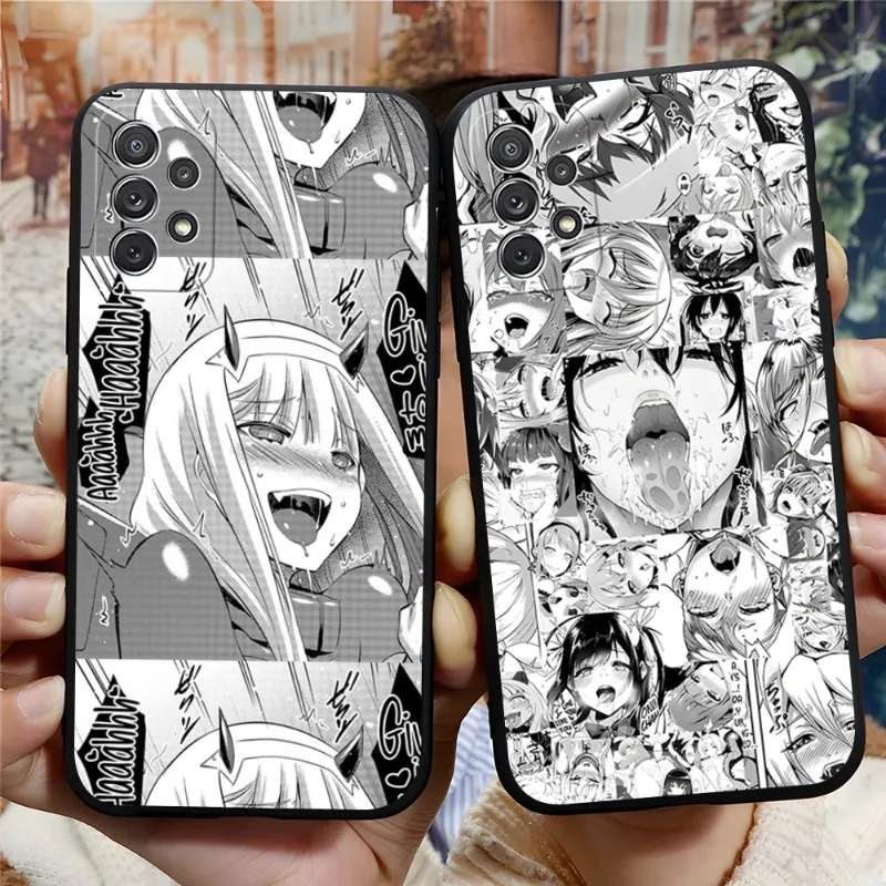 

Ahegao Manga Girl Phone Case For Samsung Note 20 10 9 8 Pro Plus Ultra M80 M20 M31 M40 M10 J7 J6 Prime Black Soft Funda Shell