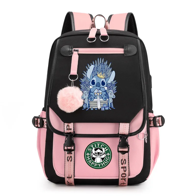 

Cartoon Printed Backpack Women Men's Large Capacity Multi-function Travel Bag Teen USB Rechargeable Laptop Backpack backpack
