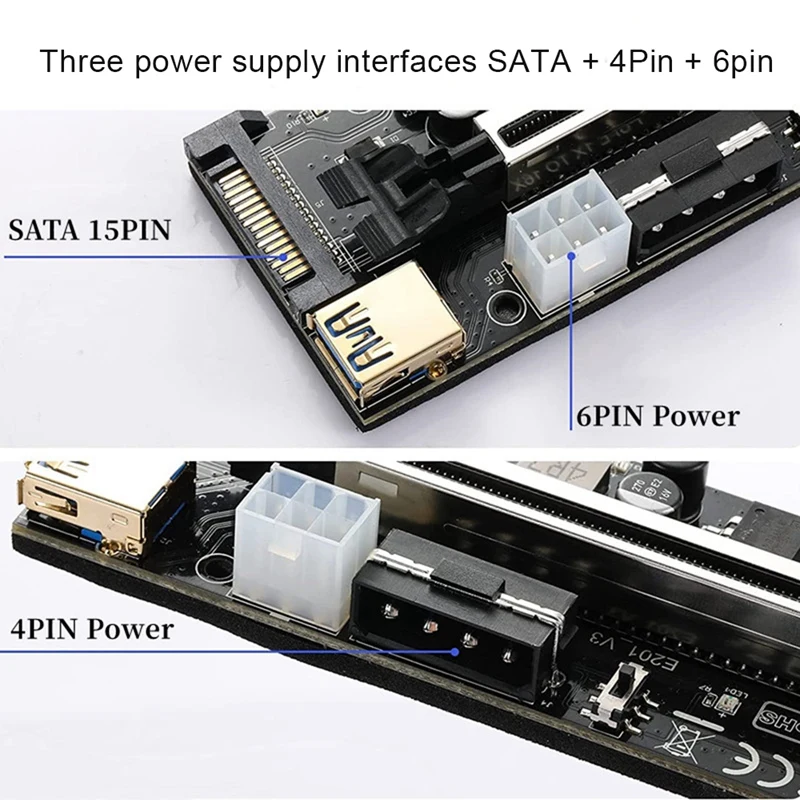 PCI-E 1X To 16X Graphics Card Extension Cable V009S PRO Wiring