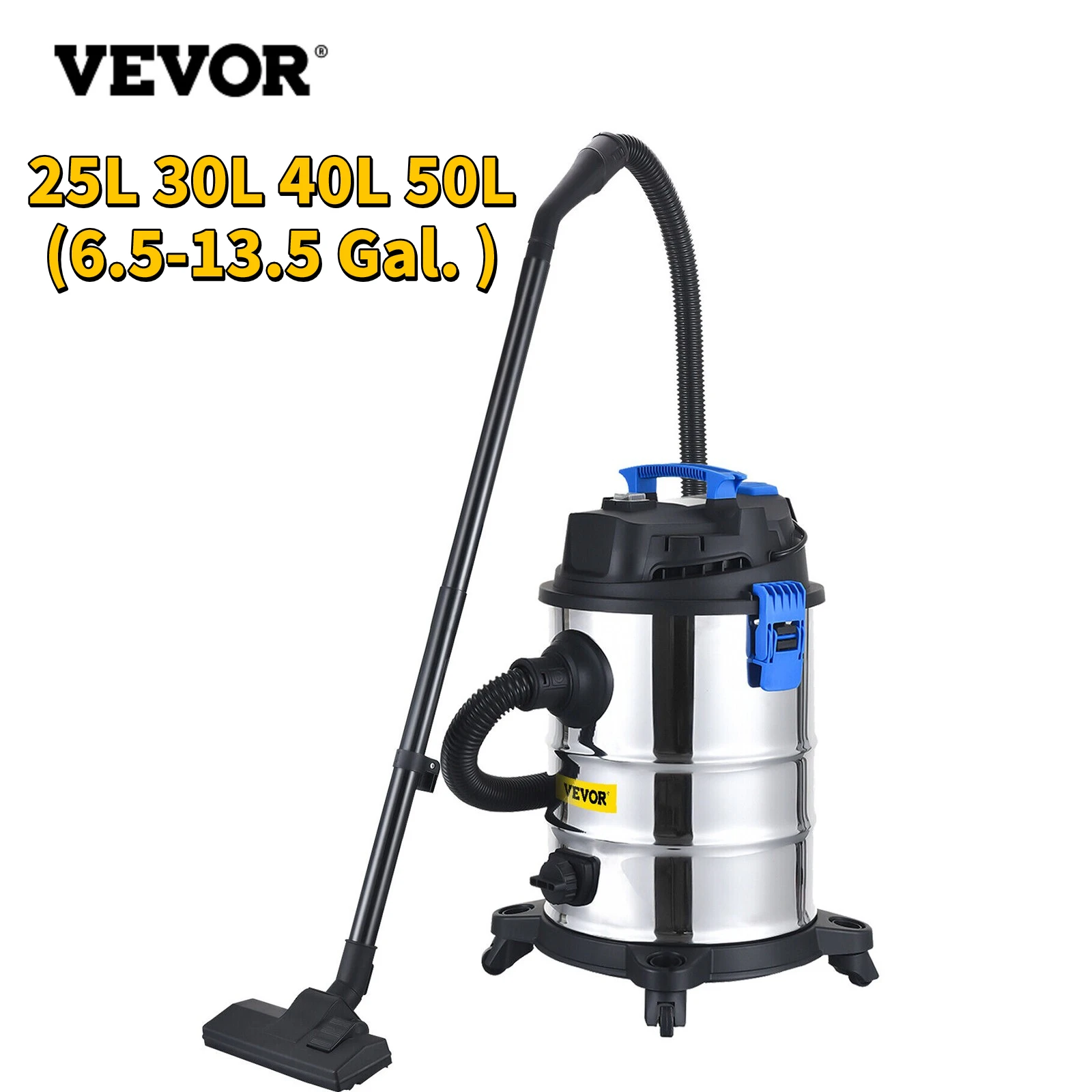 

VEVOR Dust Extractor Collector Wet & Dry Vacuum Cleaner 6.5-13.5 Gal. HEPA Filtration System for Household and Jobsite Cleaning