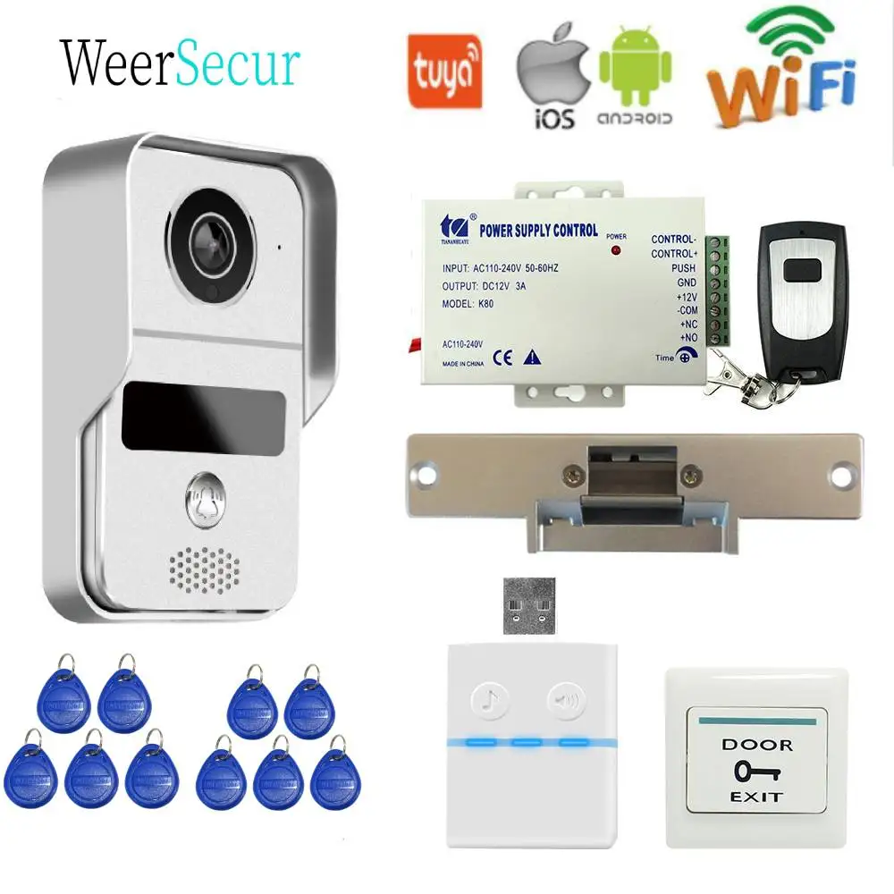 

Беспроводной видеодомофон 1080P с Wi-Fi, дверной звонок, уличная камера для телефона Android, IOS, Удаленная разблокировка, электрический замок