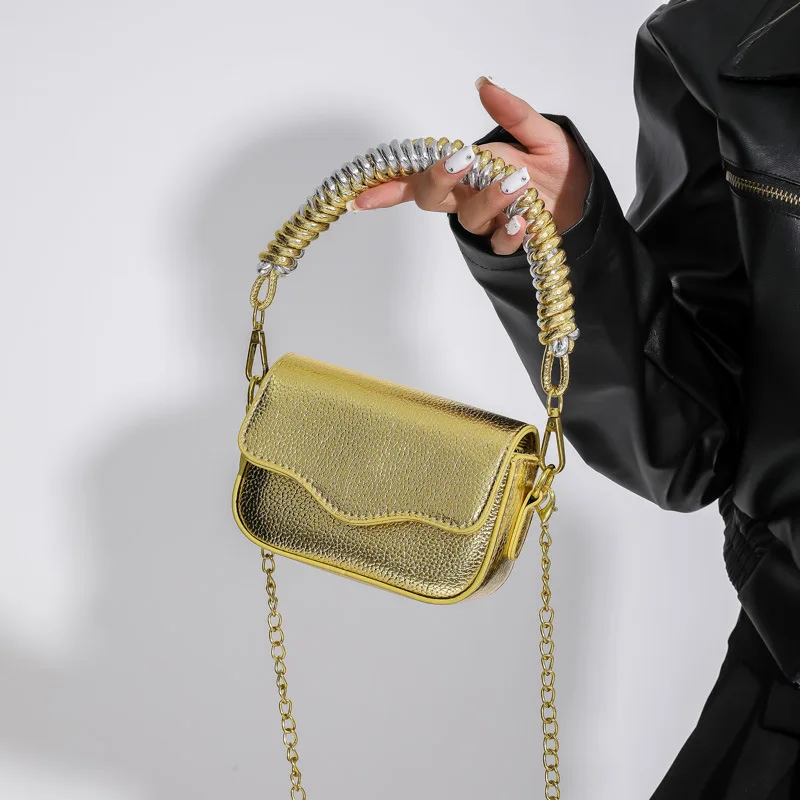 Wire Handle Women Handbag Candy Color Crossbody Bags for Women Chains Shoulder Bag Mini Phone Flap Purses Designer Bag Coin Tote