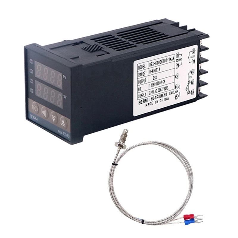 

Promotion! REX-C100 Digital Temperature Controller Thermostat Relay Output + K Type Thermocouple Sensor 48 X 48