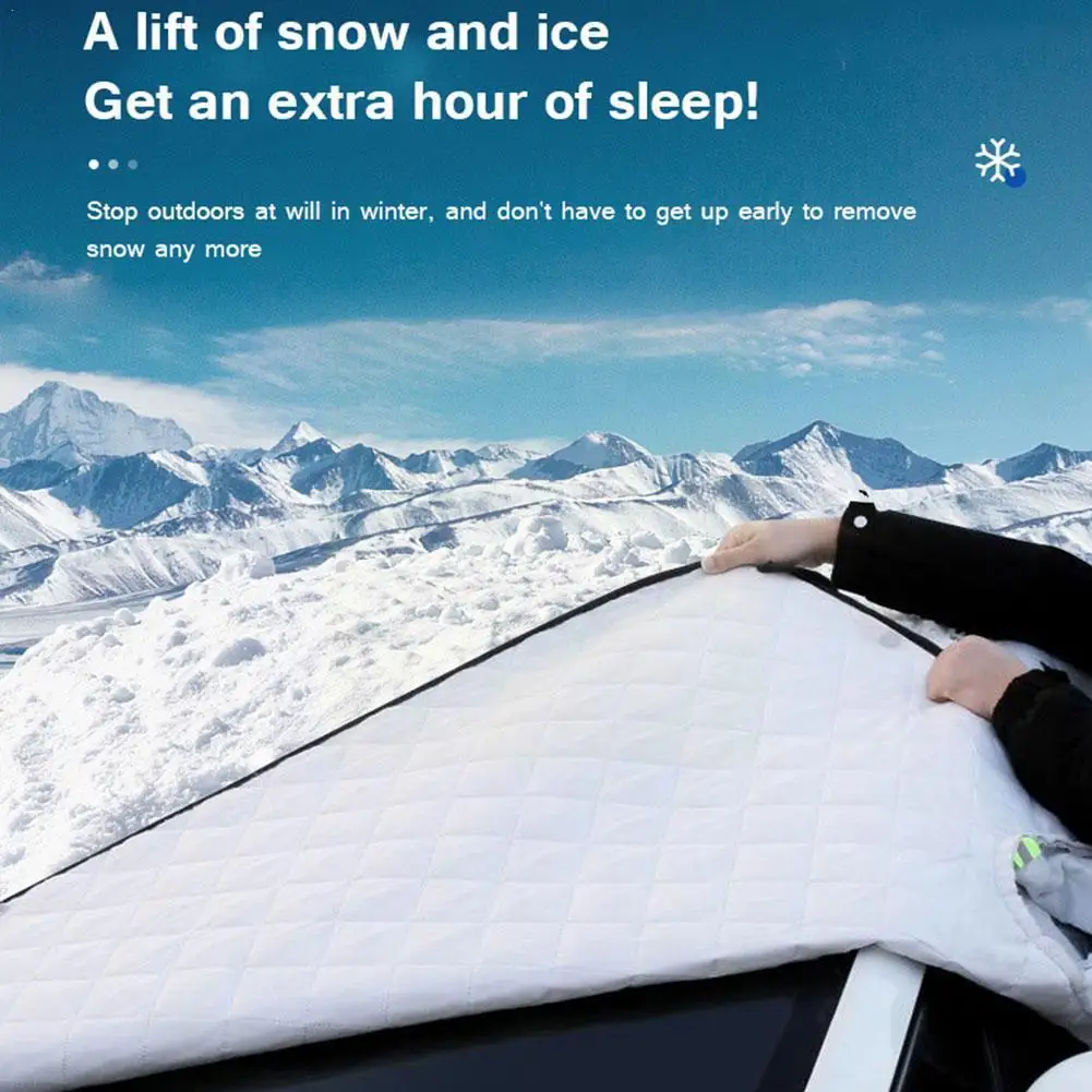 

Car Windshield Snow Cover Waterproof Anti Ice Frost Automobiles Protector Magnetic with 245*150cm Cover Winter Exterior Edg F2U8