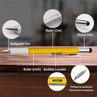 7 in 1 multifunctional handheld screwdriver tool ballpoint pen measuring technology ruler screwdriver touch screen stylus level