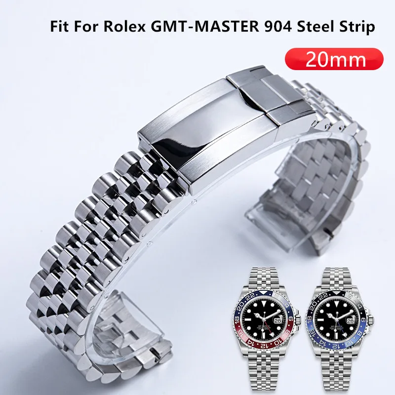 Высококачественный ремешок из нержавеющей стали для наручных часов 20 мм 904L