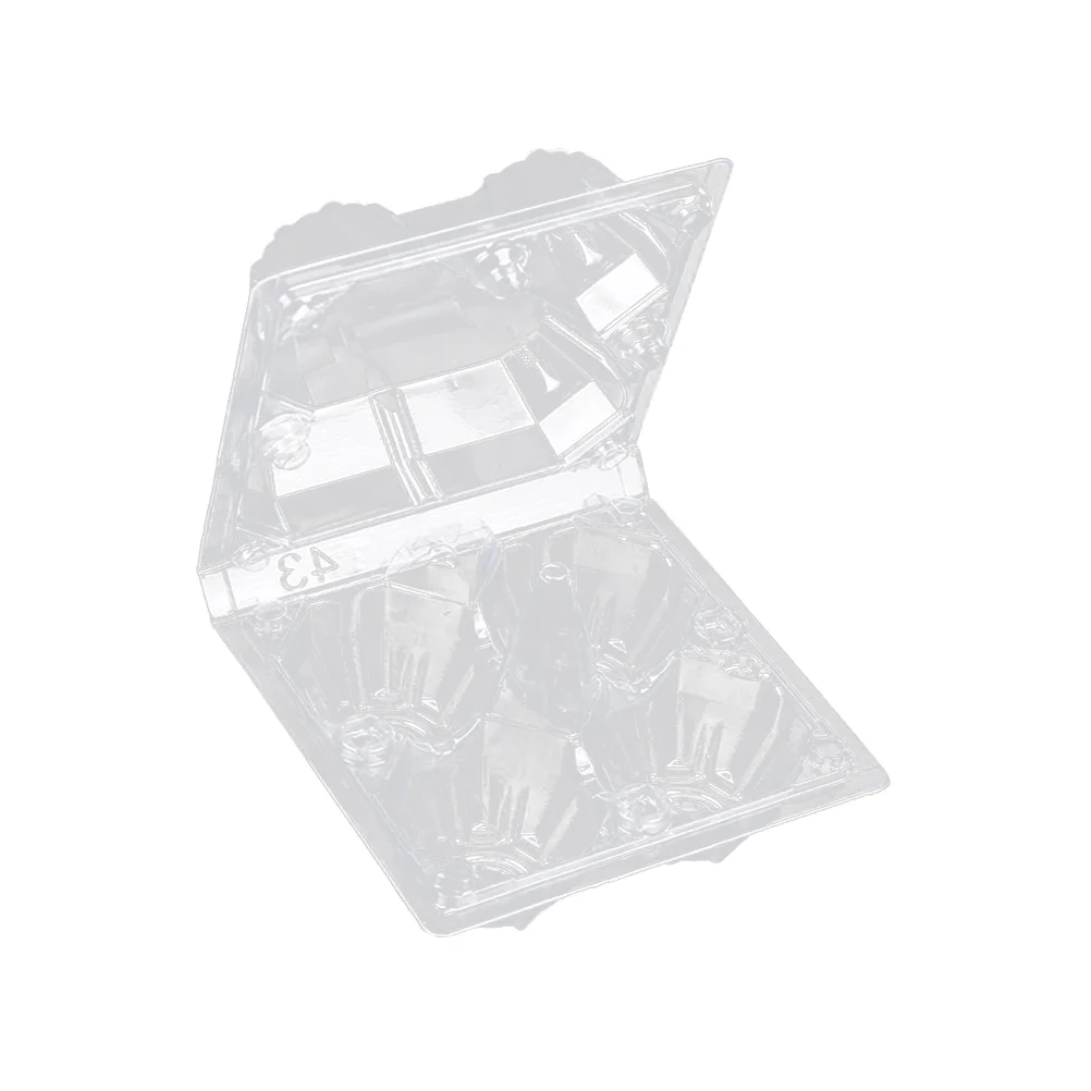

30pcs 4 Grids Portable Egg Tray Transparent Plastic Egg Holder Egg Carrier Packaging Box
