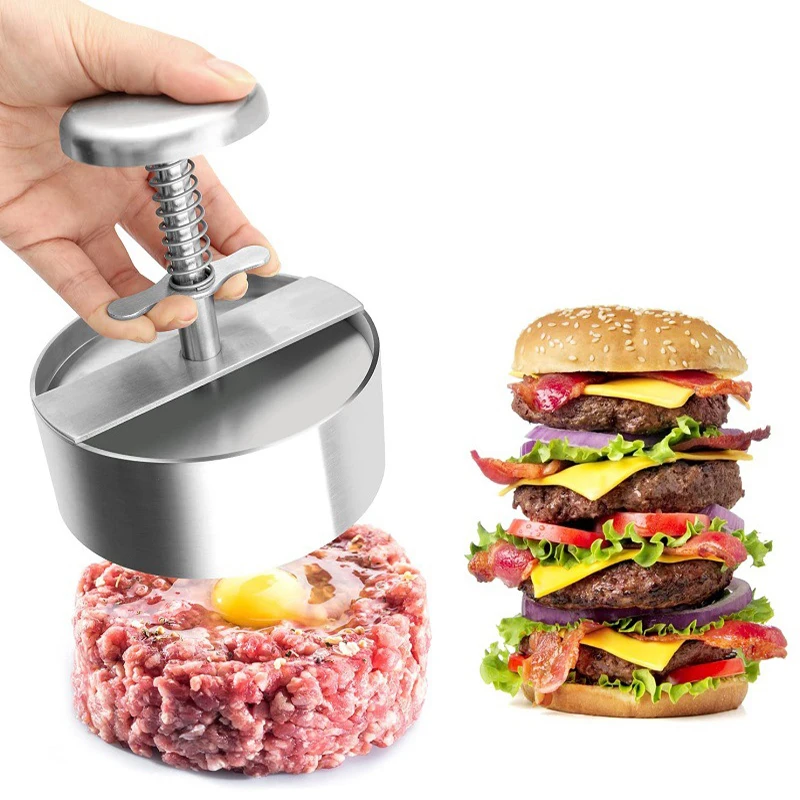 

Hamburger Patty Maker Burger Meat Manual Rice Ball Mold Kitchen Tools Press 304 Stainless Steel Non-Stick Pork Beef Patty Press