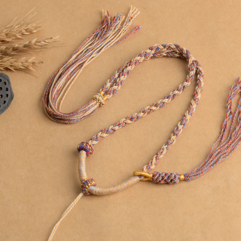 Женское ожерелье с подвеской из хлопчатобумажной нитки ювелирное изделие ручной
