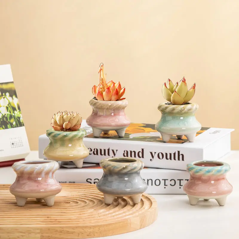 Искусственные вырезанные керамические горшки для цветов и суккулентов