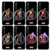 phone case for xiaomi mi a2 8 9 se 9t 10 10t 10s cc9 e note 10 lite pro 5g soft silicone case cover marvel cartoon iron man