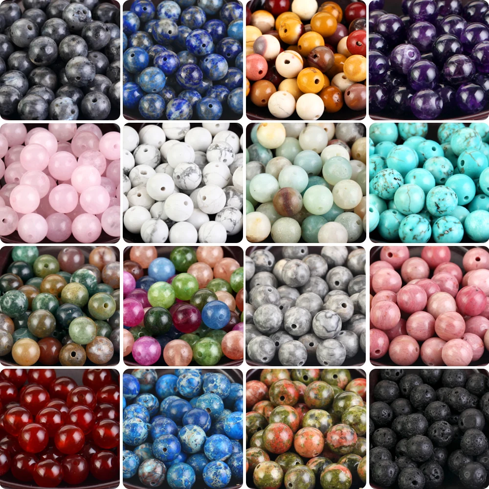 42 Style Natural Stone Beads 4 6 8 10mm Lava Amazonite Agates Amethysts Turuoqises Round Beads for Jewelry Making Diy Bracelets 42 Style Natural Stone Beads 4 6 8 10mm Lava Amazonite Agates Amethysts Turuoqises Round Beads for Jewelry Making Diy Bracelets