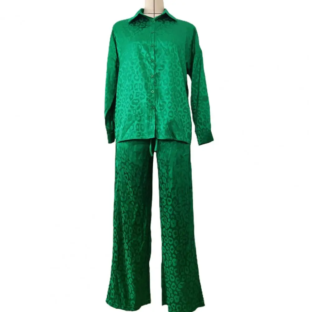 

2 шт./комплект, Женская жаккардовая рубашка с длинным рукавом и леопардовым принтом