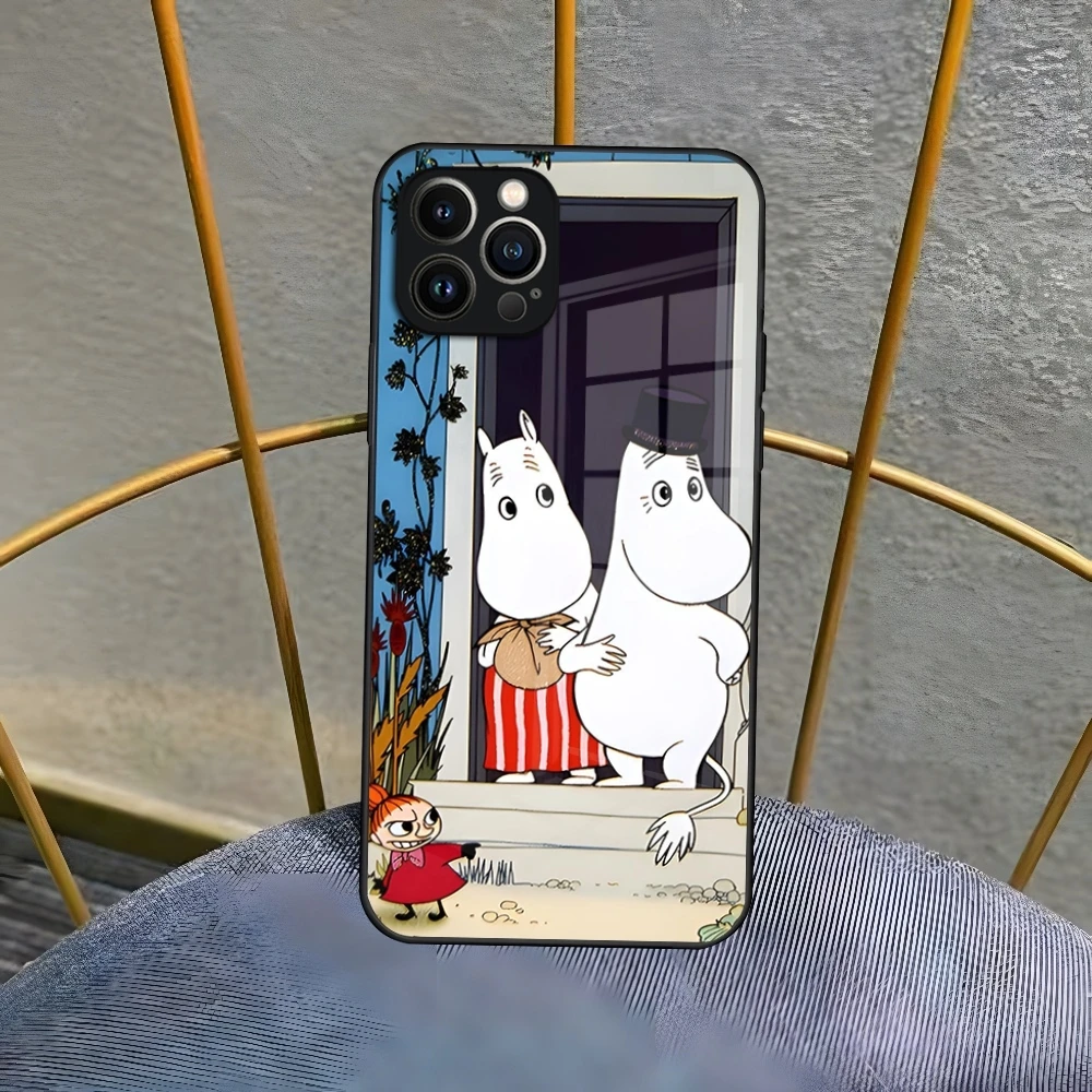 Чехол для телефона с изображением аниме M-Moomin-Hippo Iphone 16 15 14 Pro Max 12 11 13 Mini X Xr Xs Puls