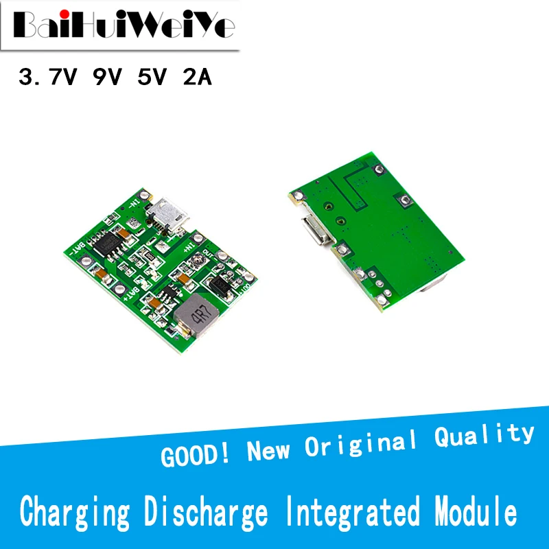 

3.7V 9V 5V 2A Adjustable Step Up 18650 Lithium Battery Charging Discharge Integrated Module New Good Quality