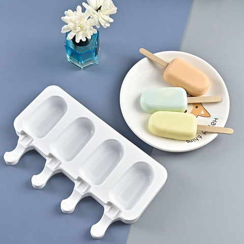 4/8 Cell Silicone DIY Frozen Ice Cream Mold Juice Popsicle Maker Lolly Mould