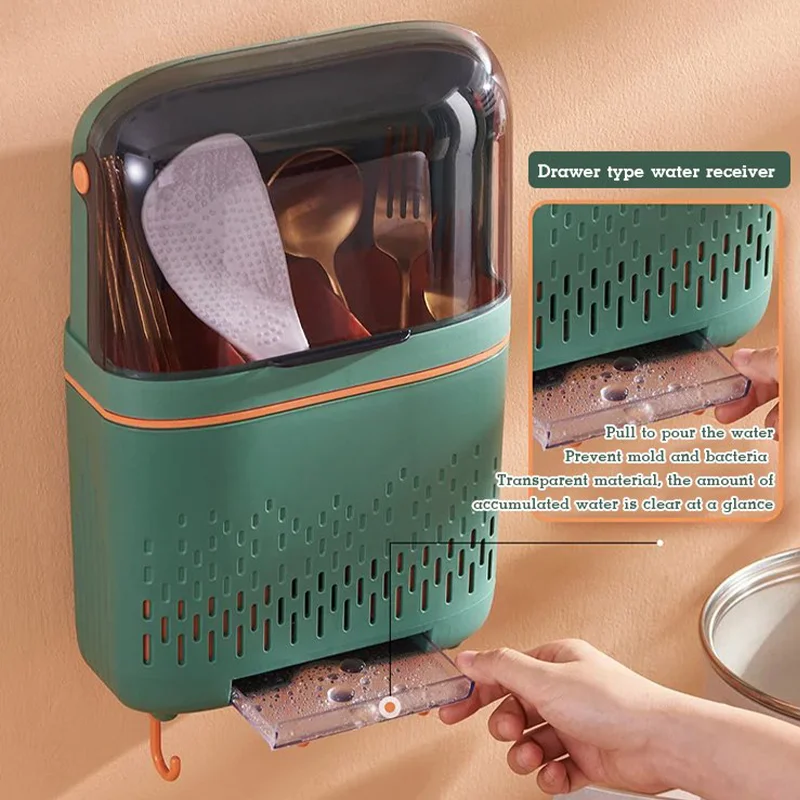 

Multi-function Drainage Tableware Holder Kitchen Chopsticks Fork Spoon Drainage Drying Rack Kitchen Cutlery Organizer