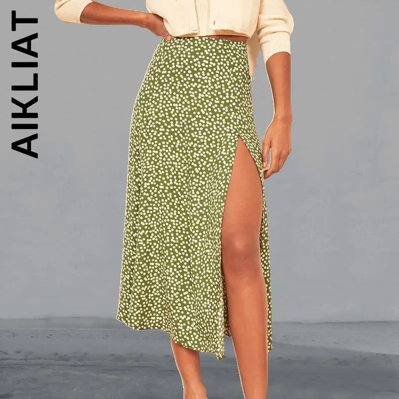 

Aikliat Sexy Women Skirt Split Korean Style Hip Sweet Skirt High Waist Aesthetic Women Bottom Midi Skirt Elegant Women Clothing