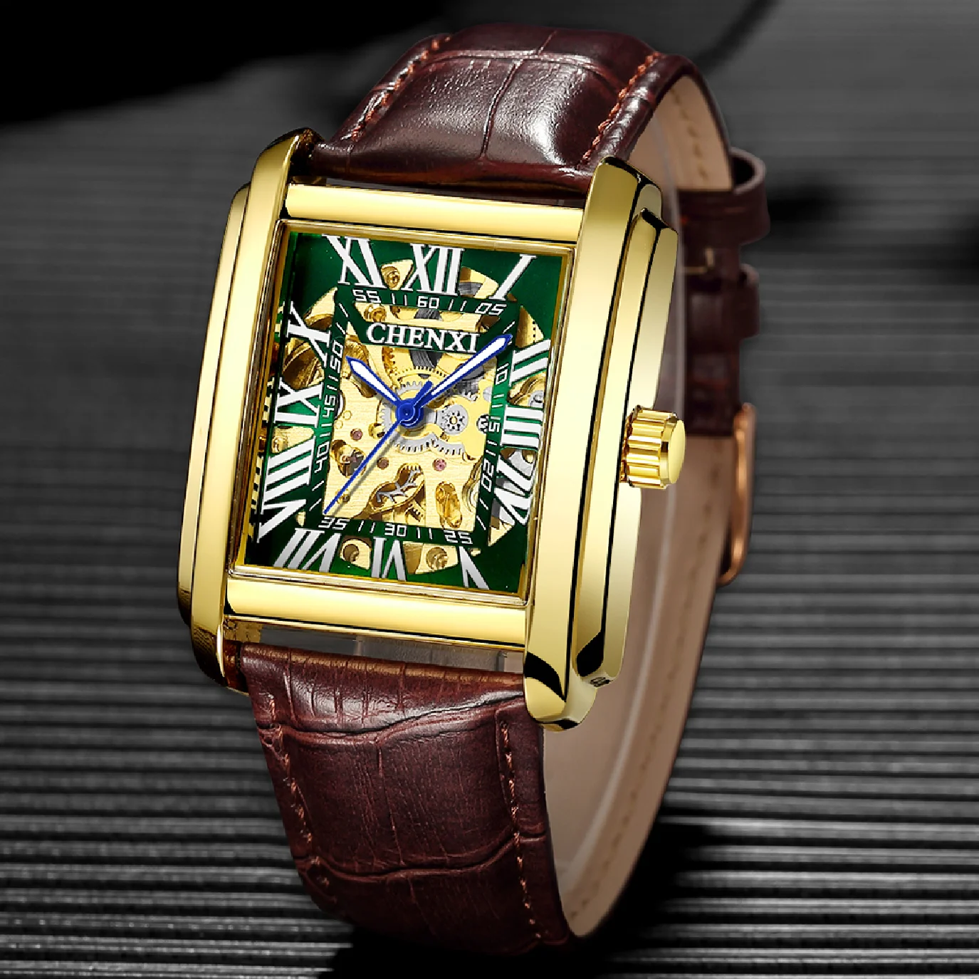 

CHENXI Luxury Gold Automatic Watch Men Business Waterproof Skeleton Tourbillon Mechanical Wristwatch Top Brand Relogio Masculino
