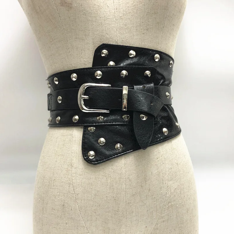 Luxury Ladies Wide Belt Elastic Vintage Buckle Leather Wide Fashion Wild Pin Buckle Women's Belt Waist Seal Belt Dress Belt