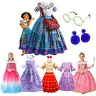 Детский карнавальный костюм для косплея Спящей красавицы Аврора, цветочное Платье Принцессы Disney, бальное платье, реквизит для вечерние, платье