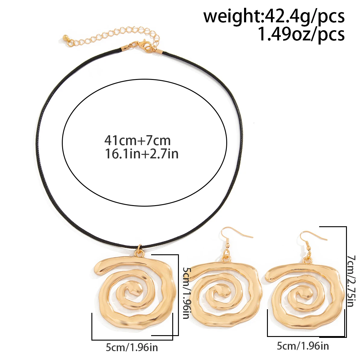Ingemark Модный Металлический Спиральный Кулон Уникальный Комплект Ожерелья И