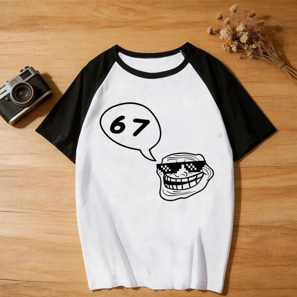 Фото Футболка Trollface женская с принтом, распродажа 2000-х годов, эмо-стиль 80-х, топы, футболки, уличная одежда с принтом, распродажа. №2