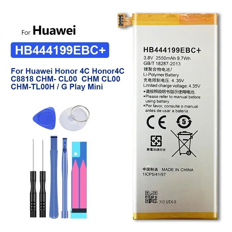 Аккумулятор HB 444199 EBC + 2550 мАч для Huawei Honor 4C C8818 CHM- CL00 CHM-TL00H/G Play Mini Batteria номер