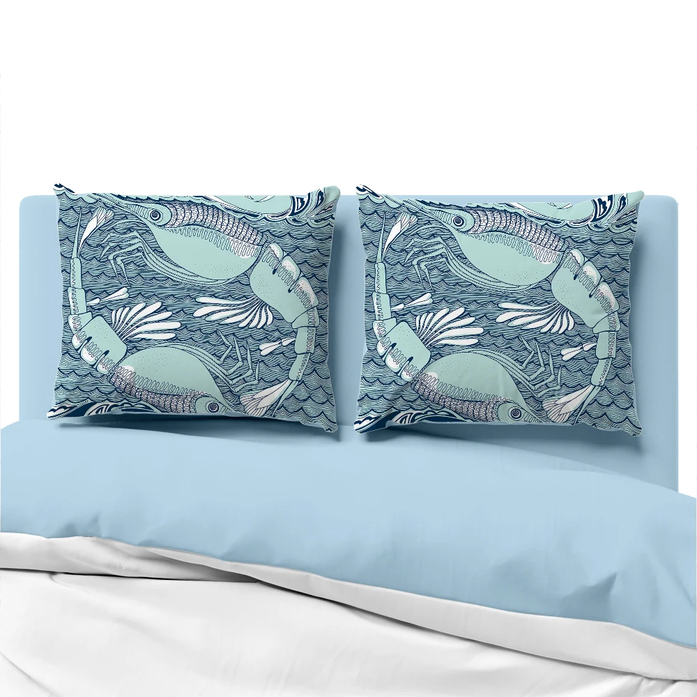 

Luxury Pillow cover for sofa Decorative pillow case Bedding Pillowcase Pillowcovers 50x70 50x75 50x80 Sea shrimp