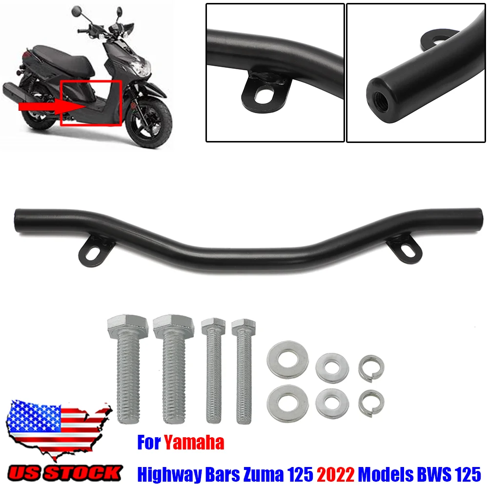 

Motorcycle Highway Bars Footrest Iron Black pedal For Yamaha Zuma 125 BWS Highway Bars 2022 Models Extend Pedal Bars w/ Hardware