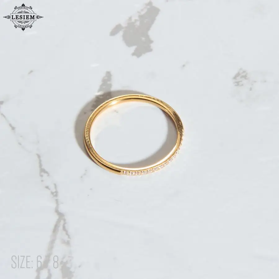 LESIEM высококачественные 18KGP позолоченные обручальные кольца для девушек белое