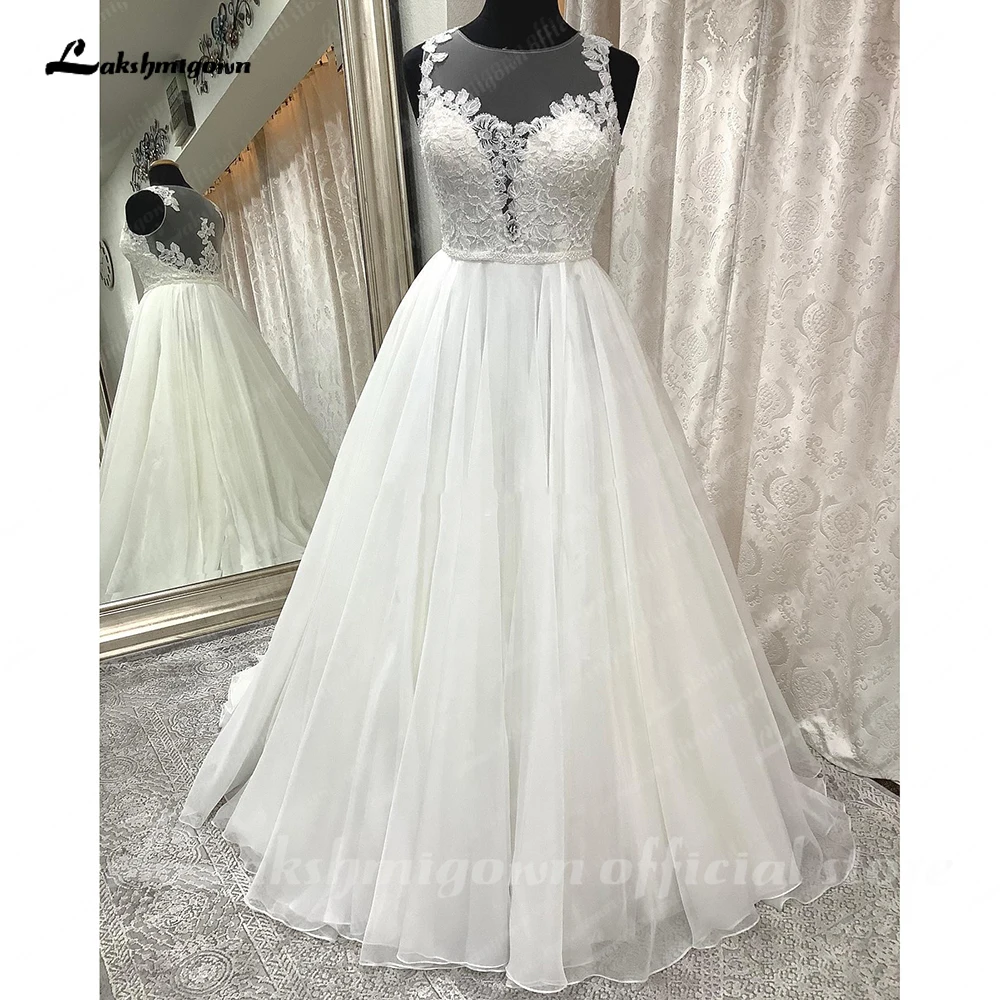 

Женский кружевной лиф Lakshmigown, свадебное платье из фатина со шлейфом и открытой спиной, 2023