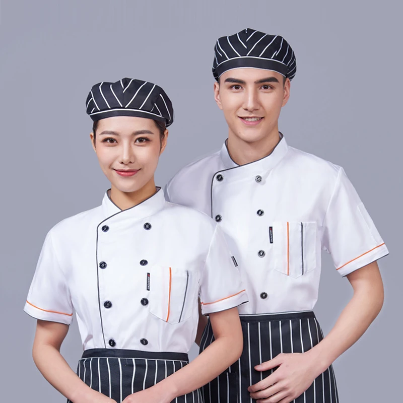 Куртка шеф-повара женская кухонная форма с коротким рукавом для отеля мужчин