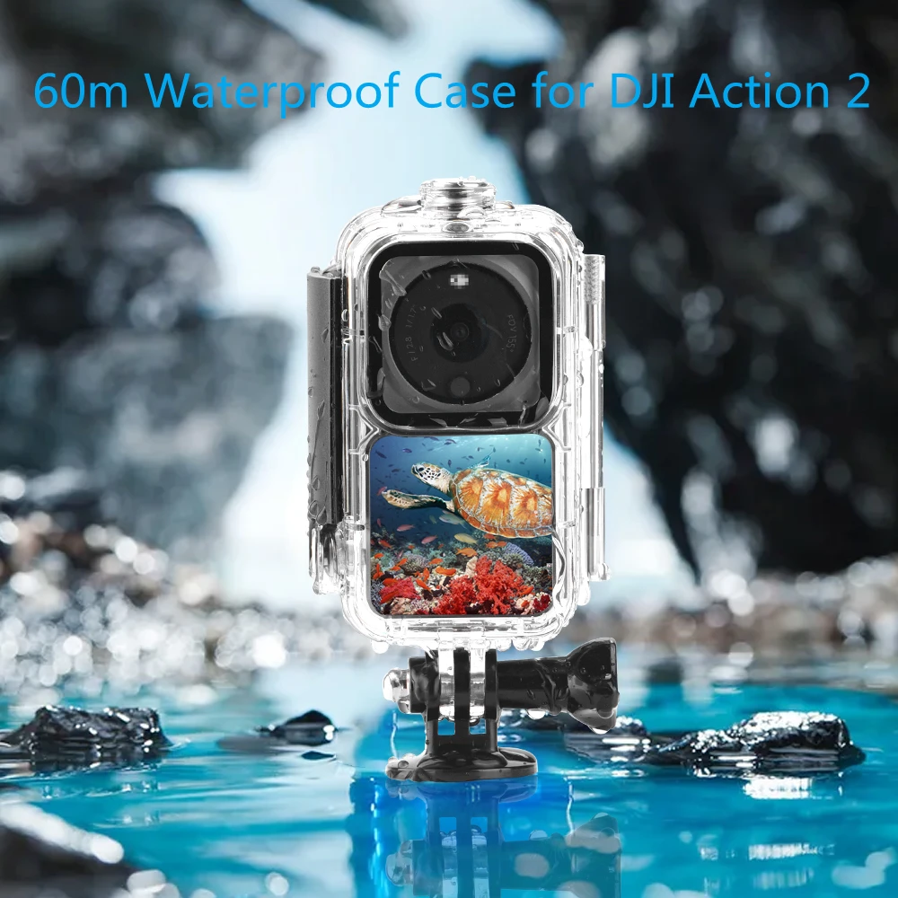 

60 Meters Diving Case Waterproof Frame for DJI Action 2 Panoramic Camera Accessories