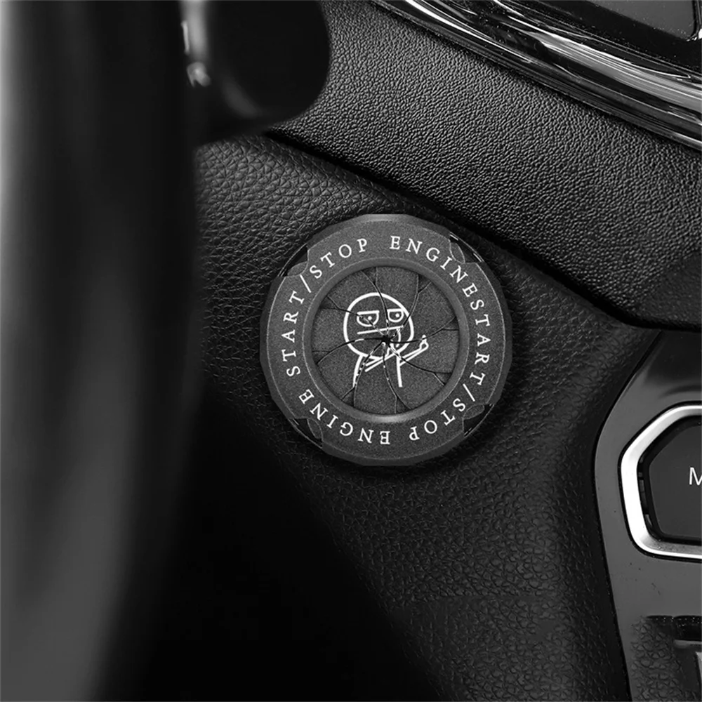 

Крышка кнопки запуска автомобиля с одним касанием, защитная крышка переключателя зажигания автомобиля, наклейки с кольцом запуска мотоцикла, аксессуары для интерьера