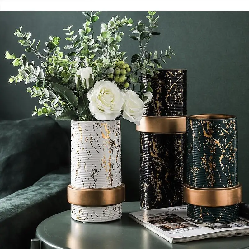 Мраморная керамическая ваза сушеные цветы орнамент Гидропонные вазы
